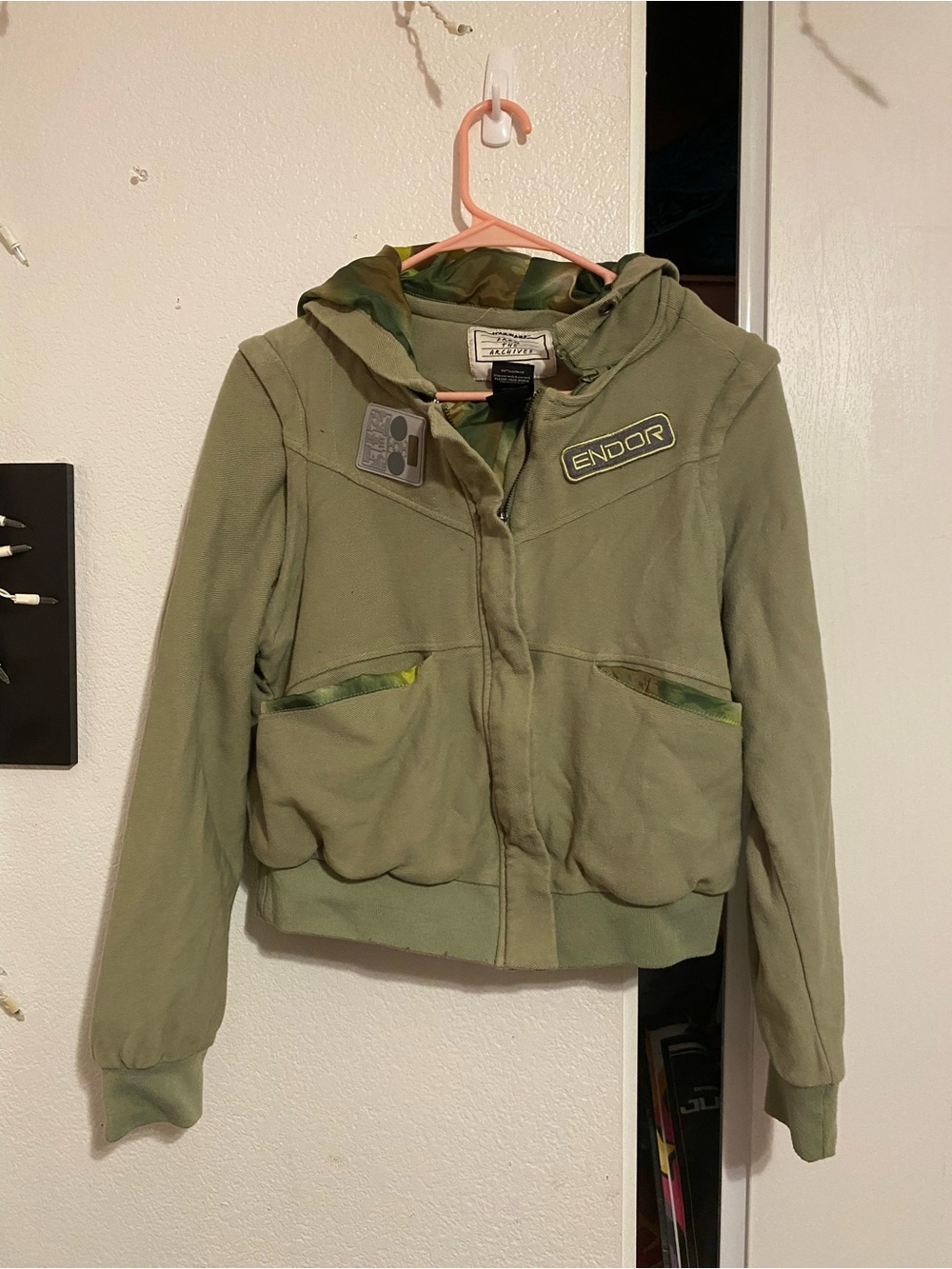 Her Universe Olive Green Kids Hooded Puffer Jacket